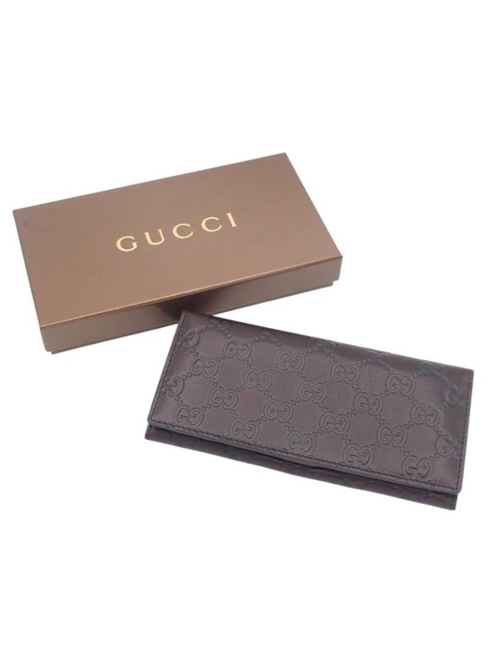 Gucci Guccissima Wallet Leather Brown - Picture 1 of 14